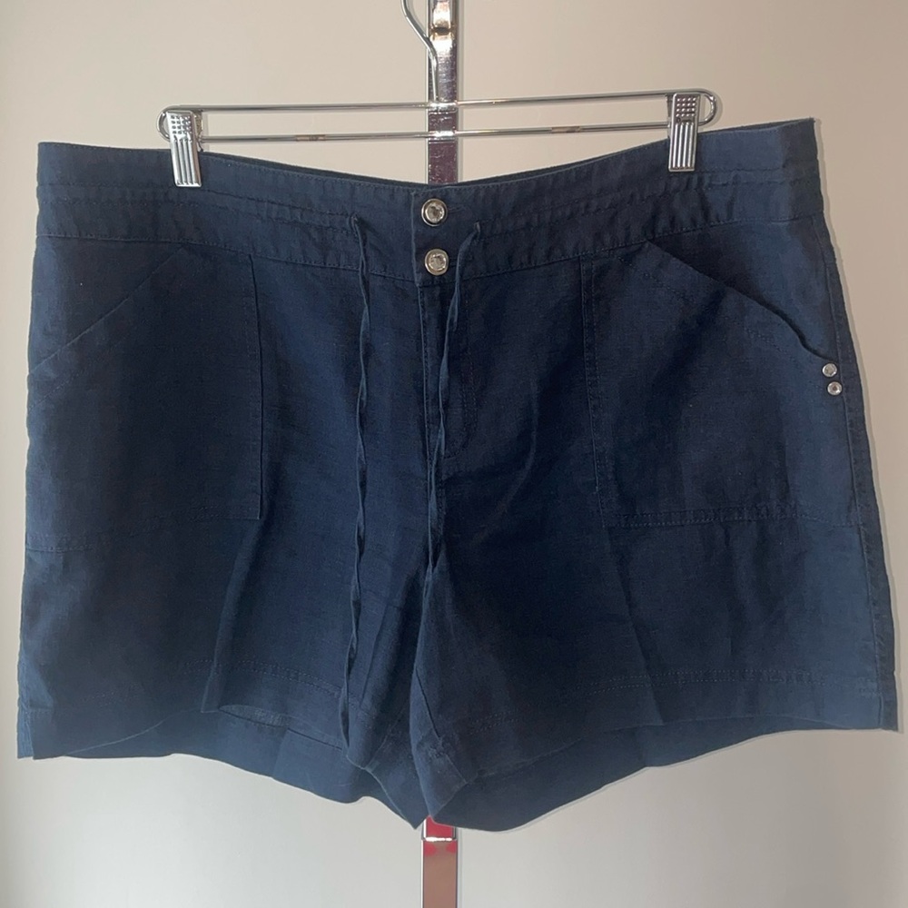INC navy linen shorts